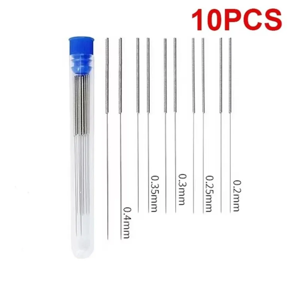 10PCS 스테인레스 스틸 노즐 청소 도구 다목적 범용 앞 유리 노즐 도구 고경도 휴대용