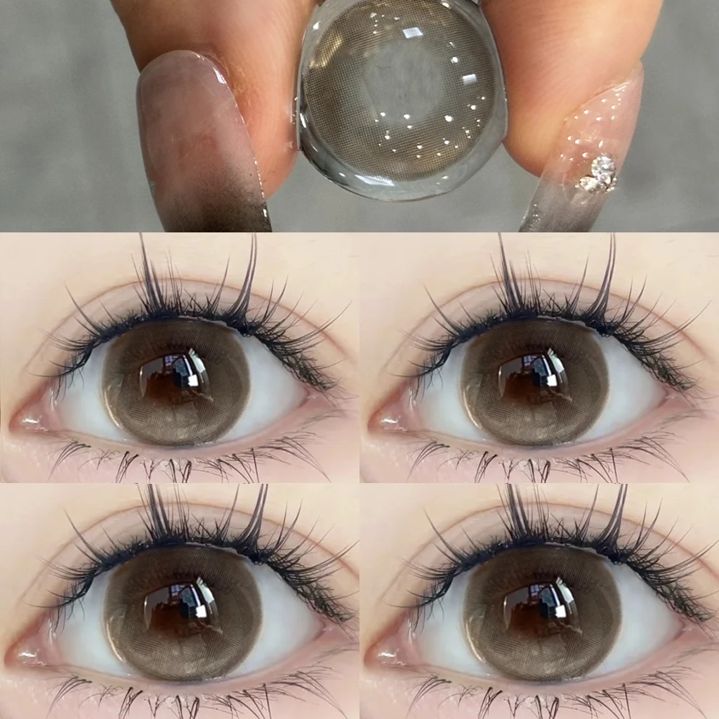 Natural Brown Contact Lenses for Enhanced Eye Beauty - Yearly Use with Myopia Correction