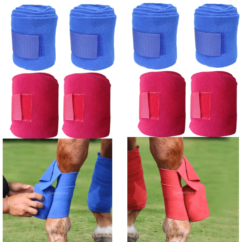 

1Set Horse Leg Wraps Polar Fleece Horse Splint Support Bandage Set Leg Protection Wraps Bandages Equestrian Equipment Red