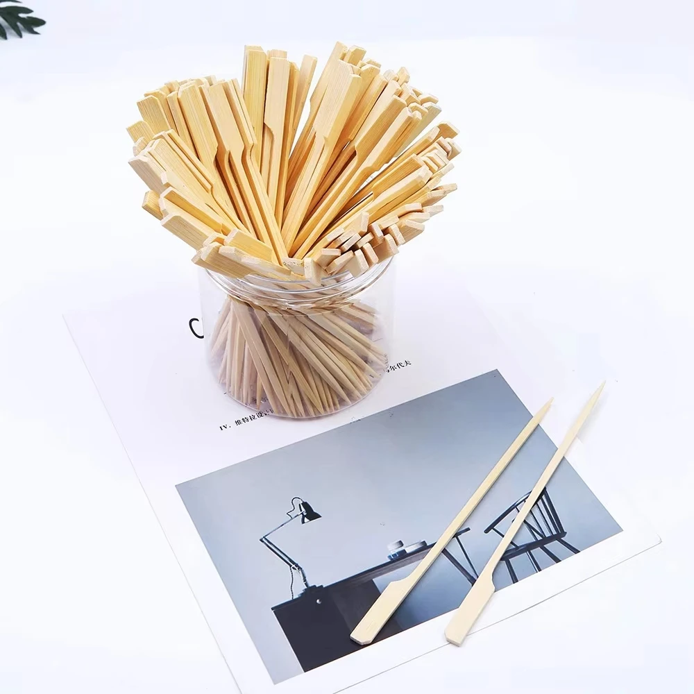 Bamboo Wooden BBQ Skewers Food Meat Tool Barbecue Party Disposable Wood Sticks Catering Shish Kabob Grill Camping 100pc/lot