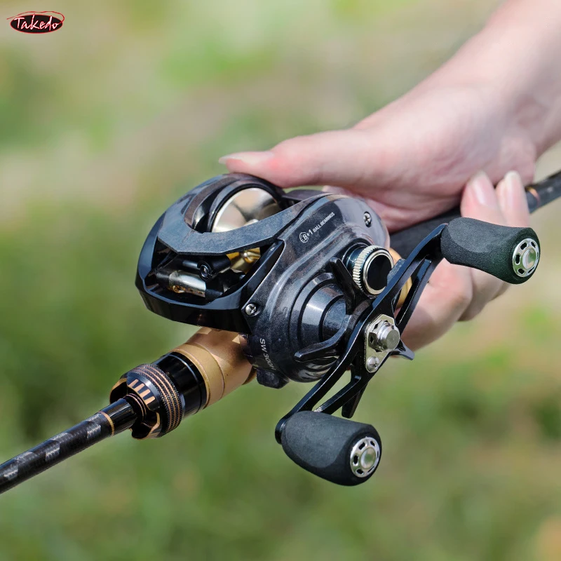 TAKEDO SW300H Carbon Fishing Reel Line Counter Saltwater 15KG Drag Power  Sea Trolling Fishing Rod Set Fishing Reels Casting