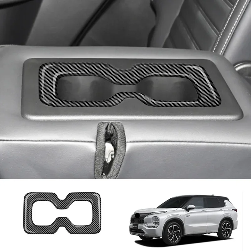 

For Mitsubishi Outlander 2022 2023 ABS rear row seat center control water cup holder cover back armest drink holder panle frame