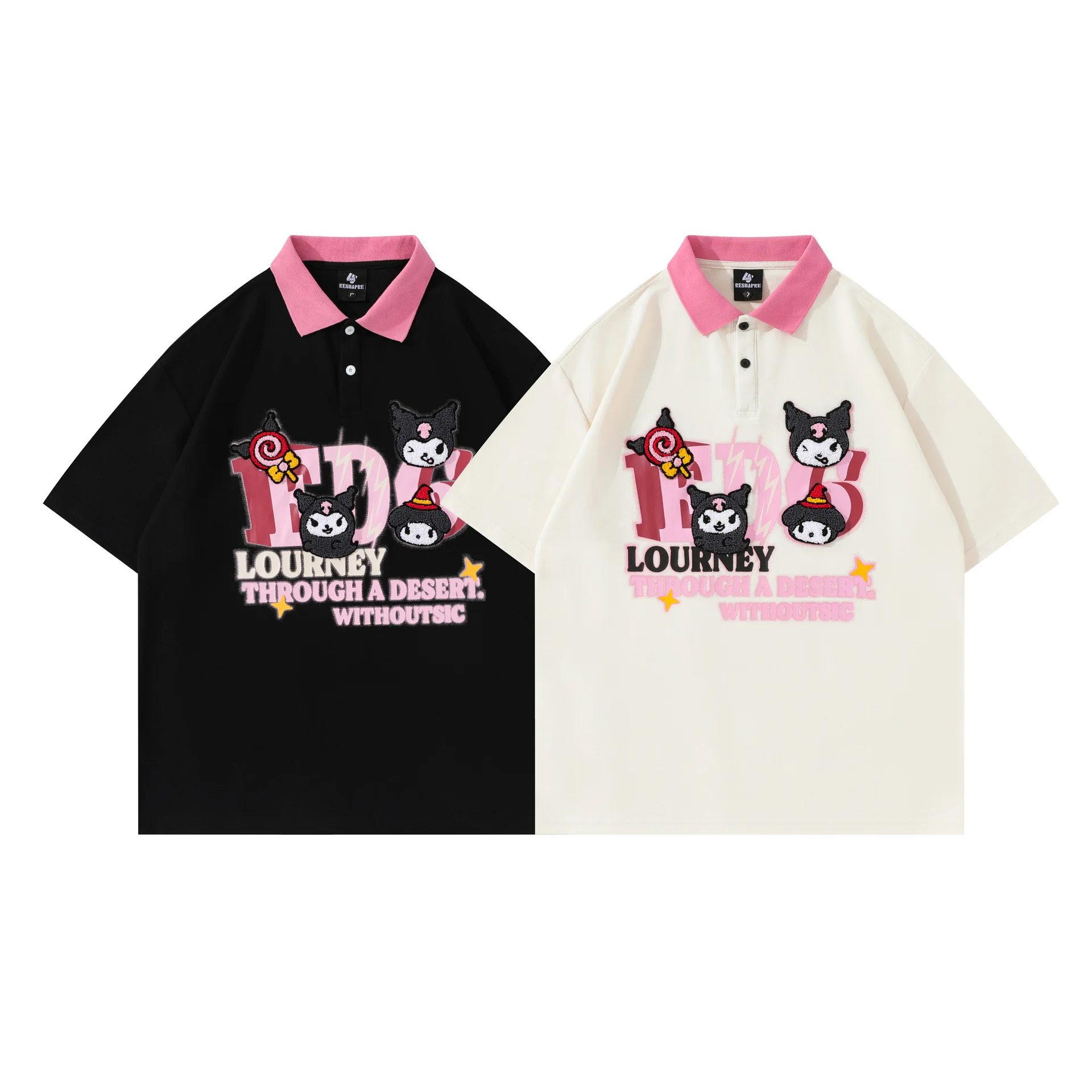 

Sanrios аниме Kuromi с коротким рукавом мультфильм летняя универсальная парная футболка с круглым вырезом Kawaii удобная свободная футболка подарок для девушки