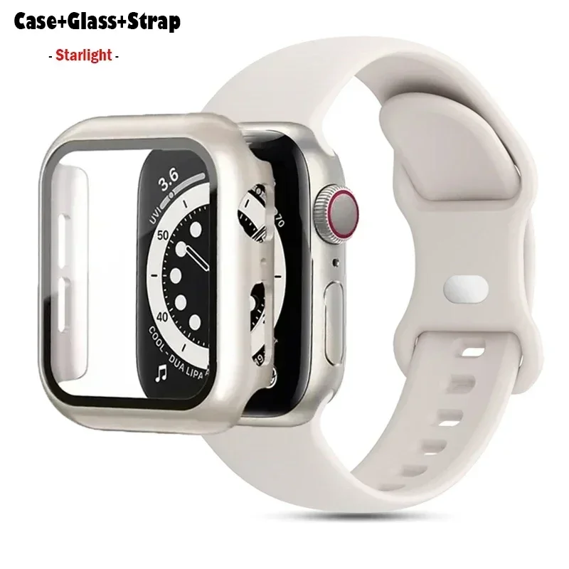 Premium Silicone Watchband with Glass Case