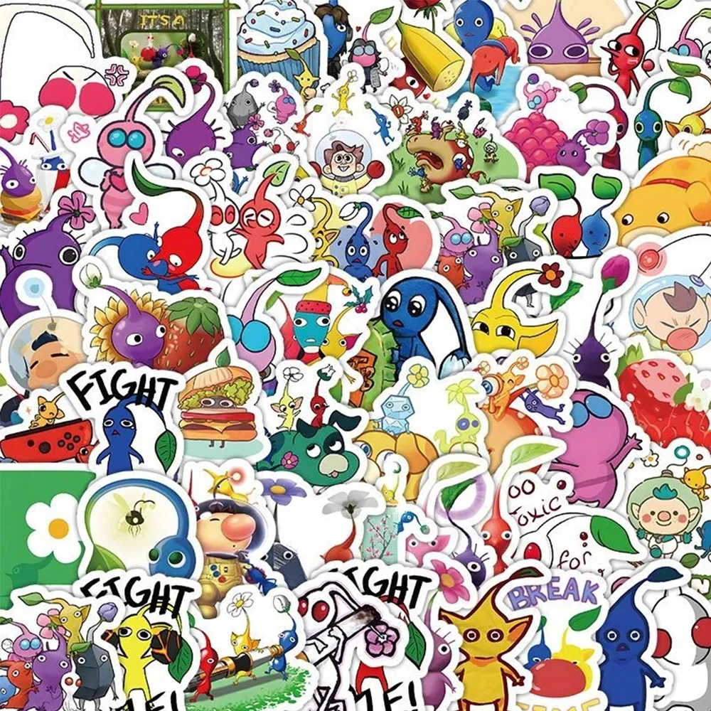 

10/30/50/120pcs Classic Game Pikmin Anime Stickers for Kids Scrapbooking Suitcase Laptop Cool Cartoon Sticker Fun Kid Decals Toy