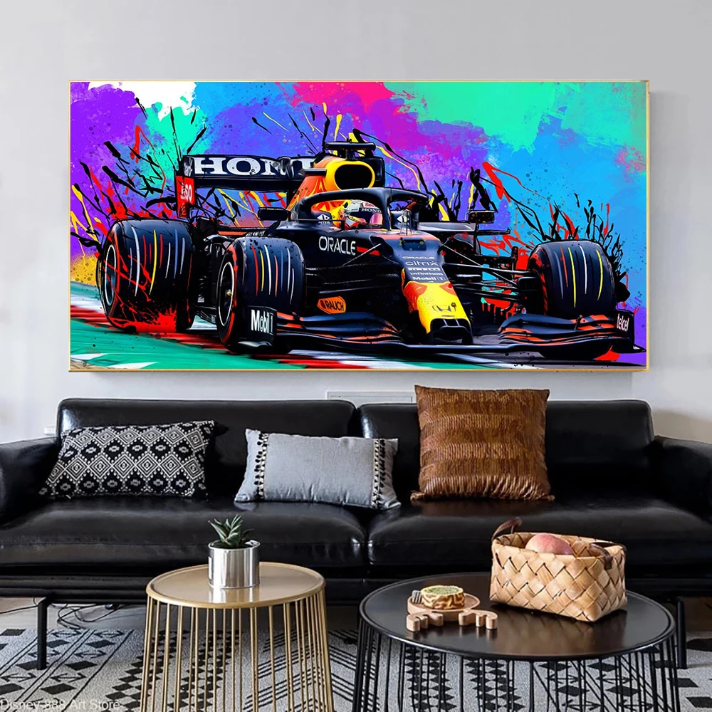 

Graffiti F1 World Champion Car Canvas Painting Prints Abstract Street Art Poster Murals Modular Wall Pictures Living Room Decor