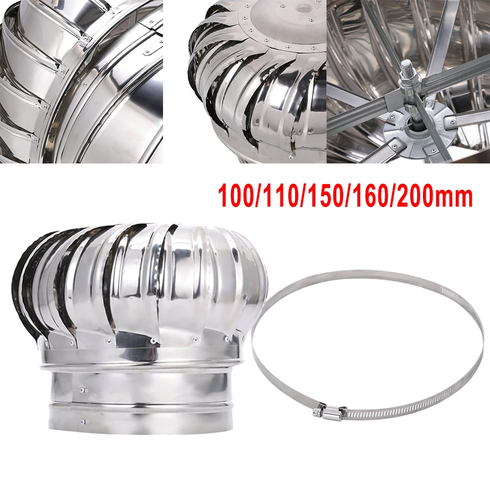 304 Stainless Steel Roof Ventilator Wind Turbines Air Vent Attic Ventilator Pipefit Roof Ventilating Fan