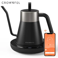 CROWNFUL Gooseneck Electric Kettle with Smart Variable Temperature Control 0.8L Hand Brew Coffee Pot 1200W Rapid Heating Kettle 1