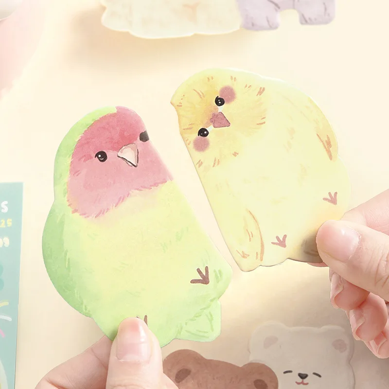 Adorable Cartoon Animal Sticky Notes - 25 Sheets Self-Stick Memo Pad & Page Marker for Students and Office Stationery