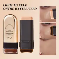 Bâton de fond de teint anti-cernes imperméable avec brosse, tout-en-un, longue durée, contrôle de l'huile, maquillage éclaircissant, finition mate naturelle 2