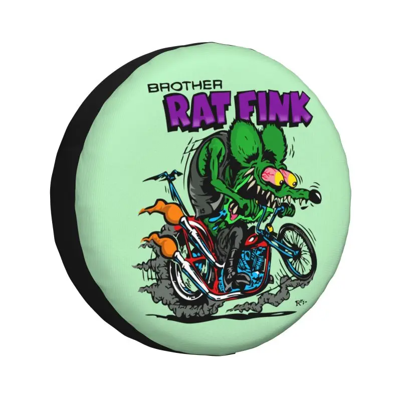 

Anime Cartoon Rat Fink Spare Wheel Cover for Jeep Mitsubishi Pajero 4x4 Trailer Custom Tire Protector 14" 15" 16" 17" Inch