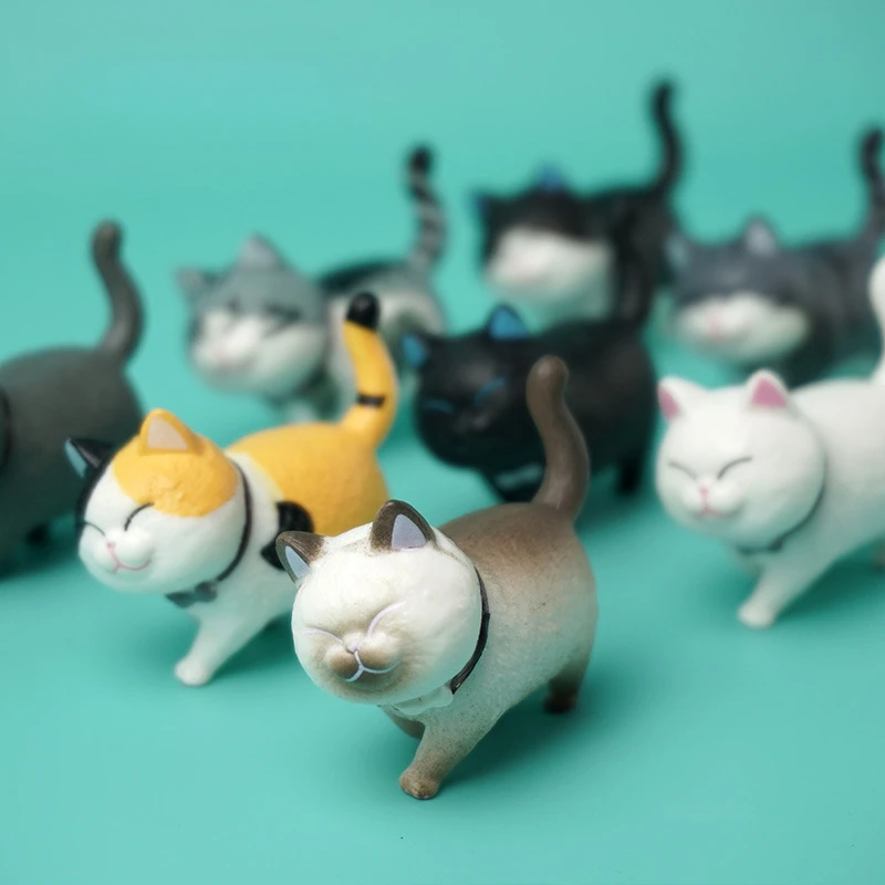 Piece Cute Cat Ornaments Bell Cat Animal Fairy Garden Figurines Accessories Home Decoration Desktop Model Birthday Gift
