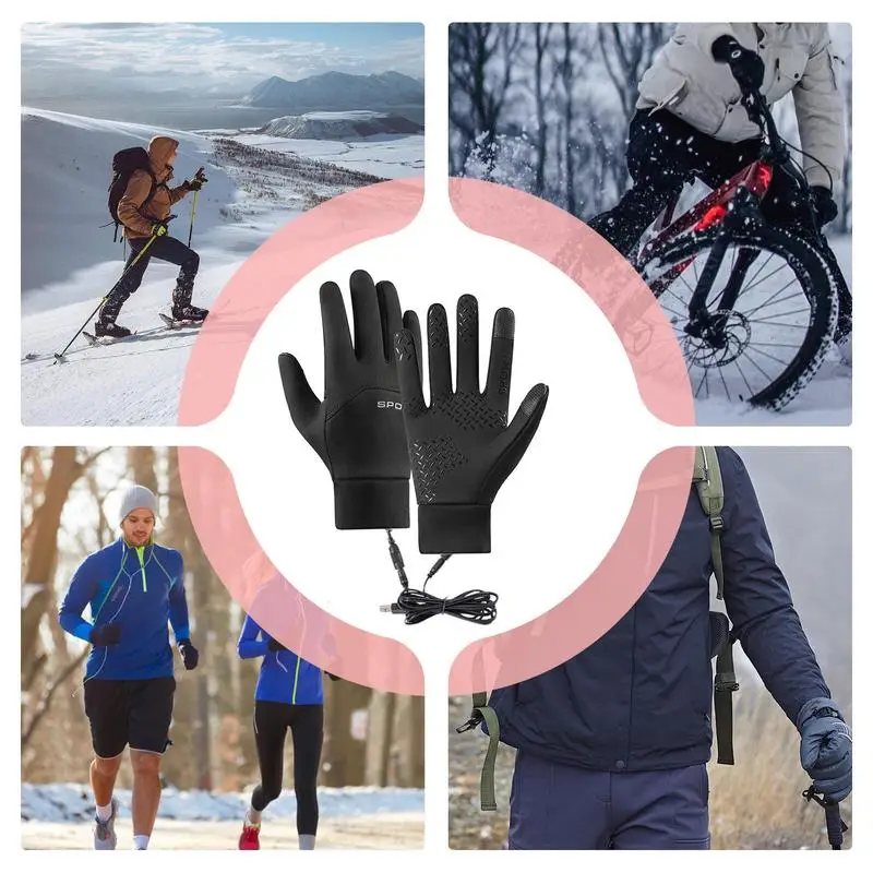 Warm Heating Gloves Quick Heating Thermal Skiing Gloves Cold Protection Heating Mittens Winter Outdoor Gear For Cycling Hiking 3