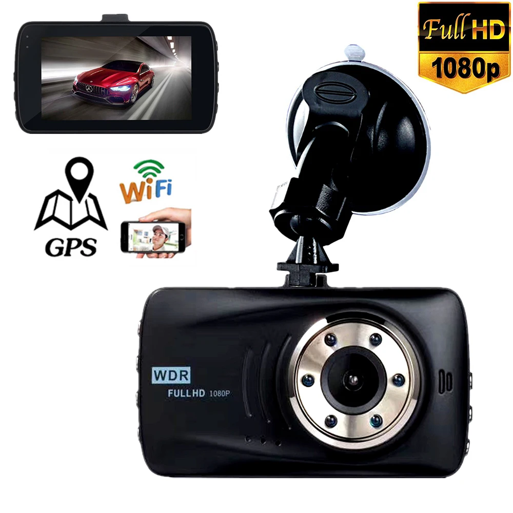 

Видеорегистратор автомобильный, Wi-Fi, GPS, Full HD, 1080P