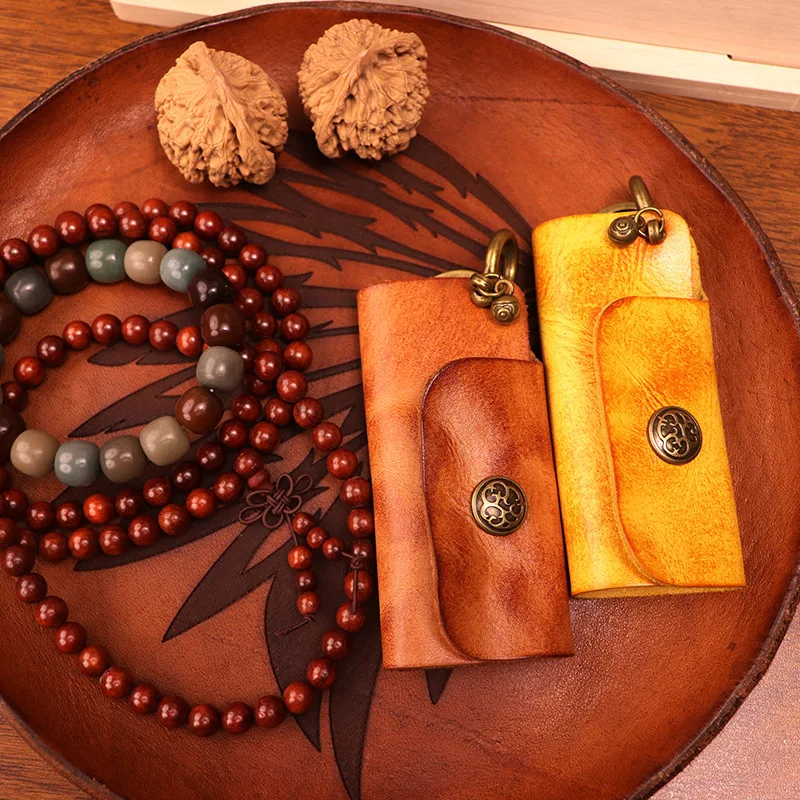 Key Holder Keychain for Men Genuine Leather Key Organizer Up To 8 Keys Car Keychain Ring Holder Minimalist Mini Smart Key Chain