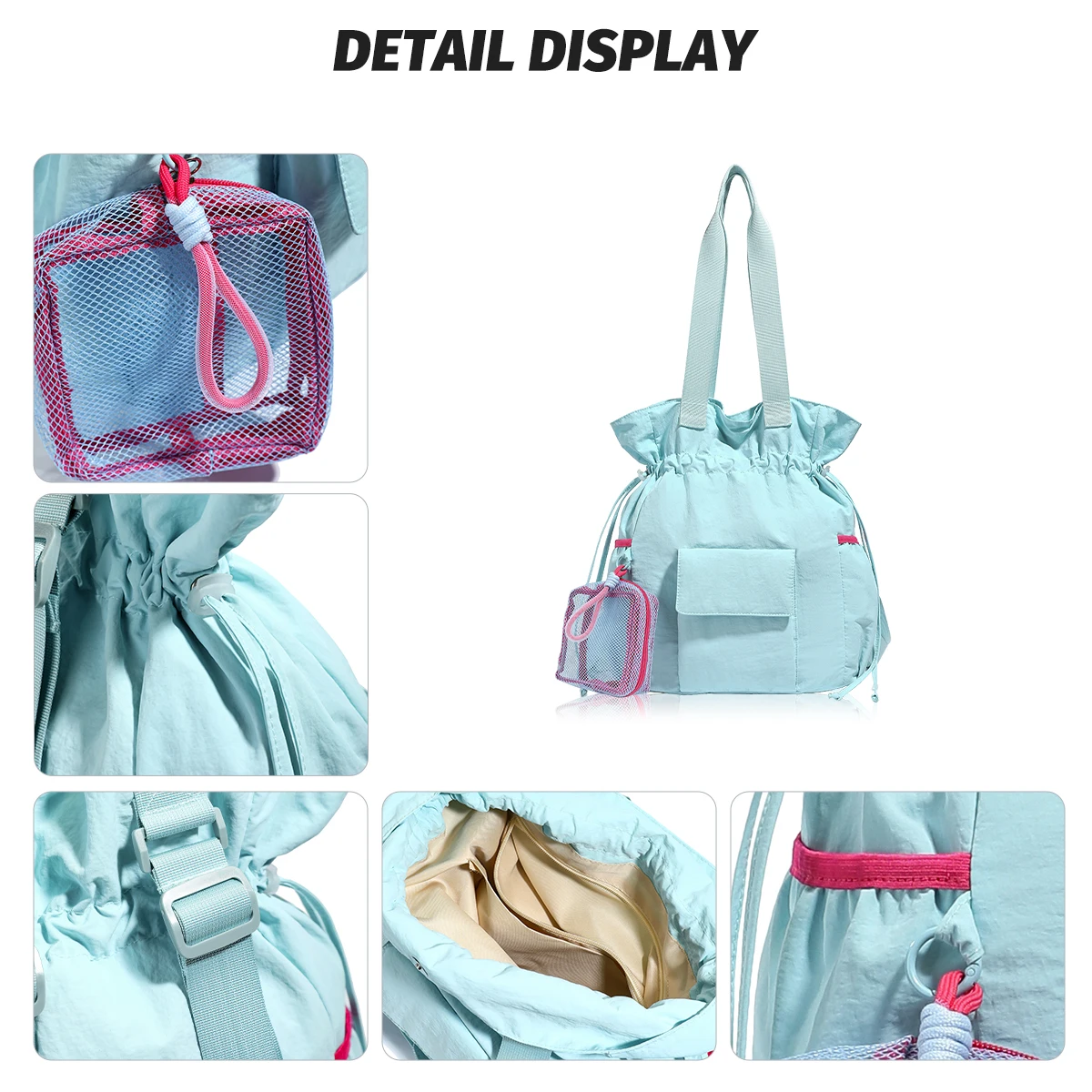 2025 New Commuting Tote Bag Large Capacity Nylon Lightweight Crossbody Bag Casual Portable Shoulder Bag Sports Cycling Outdoor Sports Shopping