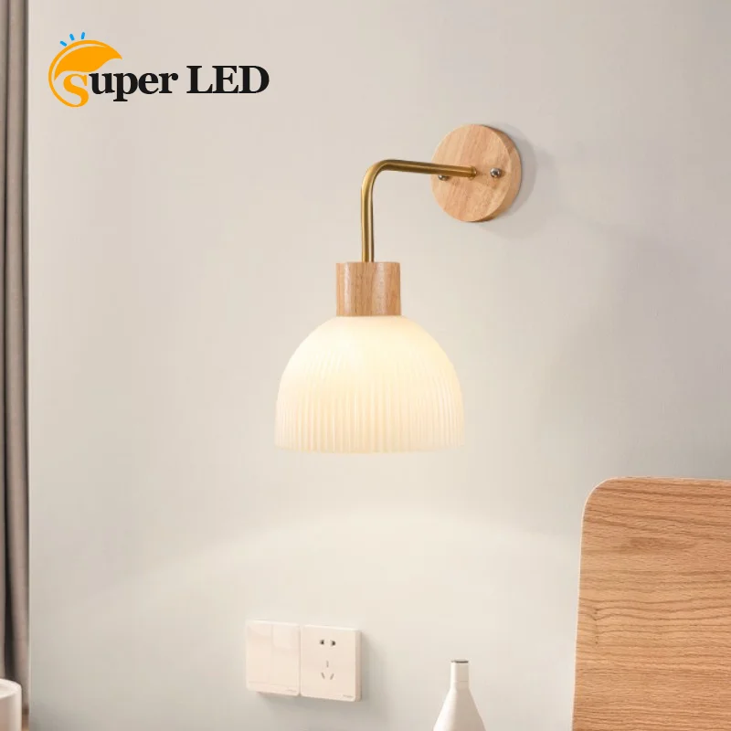

Nordic All Copper Bedroom Bedside Wall Lamp Modern Light Luxury Cream Windshield Lamp Personalized Living Room Decor Wall Lamp