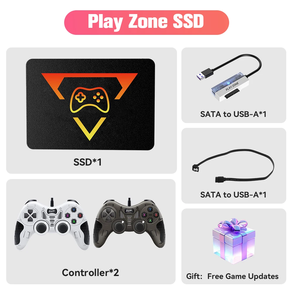 PlayZone 1TB External Emulator Game SSD Built-in 16000 Retro&AAA