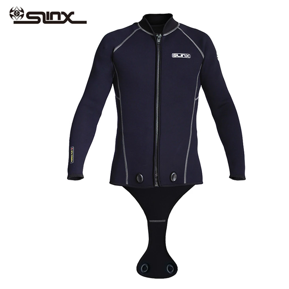 

2MM Neoprene Rubber Diving Suit Men's Split Dive Jacket Thickened Warm Surfing Front Zipper Top Water Sports Swimming Diving Top