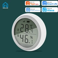 Smart ZigBee Temperature & Humidity Sensor with LCD Display and Voice Control (WHITE)
