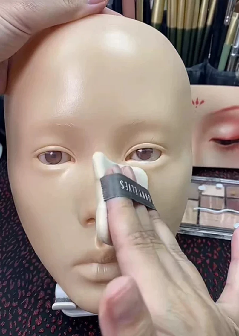 Fake Head Face Skin Makeup Practice Soft Rubber Fake Skin for Beginner Makeup, Size: As The Picture