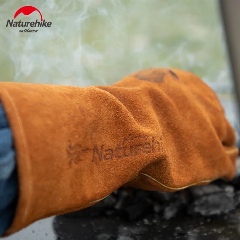 Flame Retardant Heat Insulation Gloves Naturehike Leather High Temperature Outdoor Camping Picnic BBQ