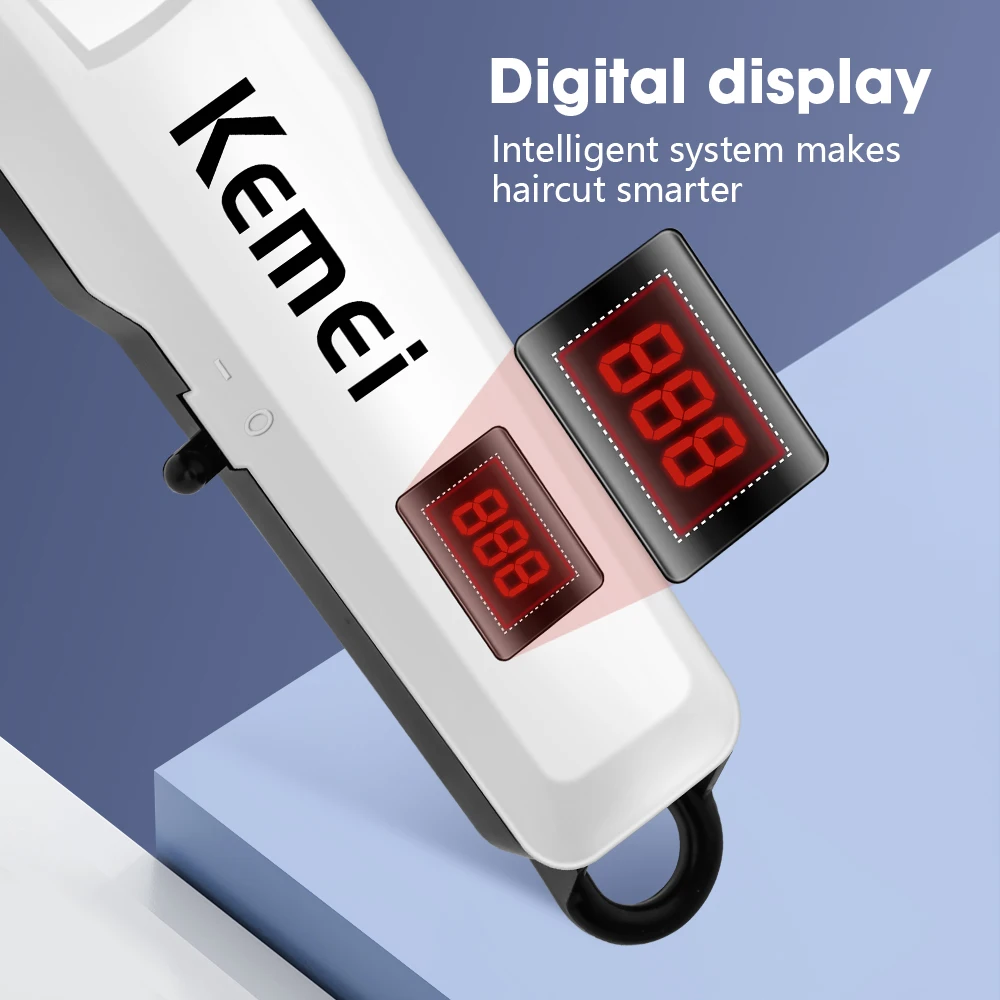 Kemei Professional Electric Hair Clipper Adjustable Electric Hair Clipper Men's Powerful Beard Rechargeable Hair Clipper KM-809A 2