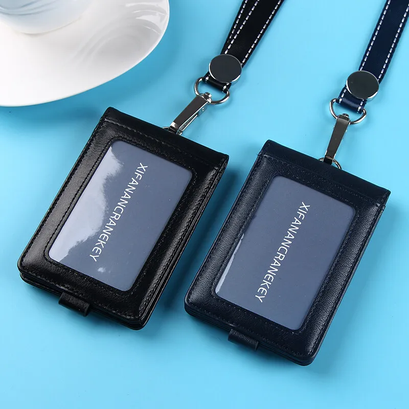 NewLeatherBusinessCardHolderNameLabelIDCardWorkIDCard