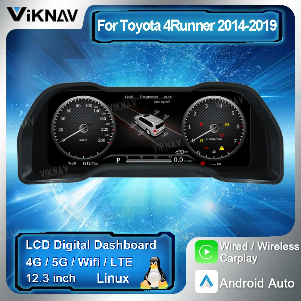 12.3inch Linux System Car Digital Cluster For Toyota 4Runner 2014-2019 ...