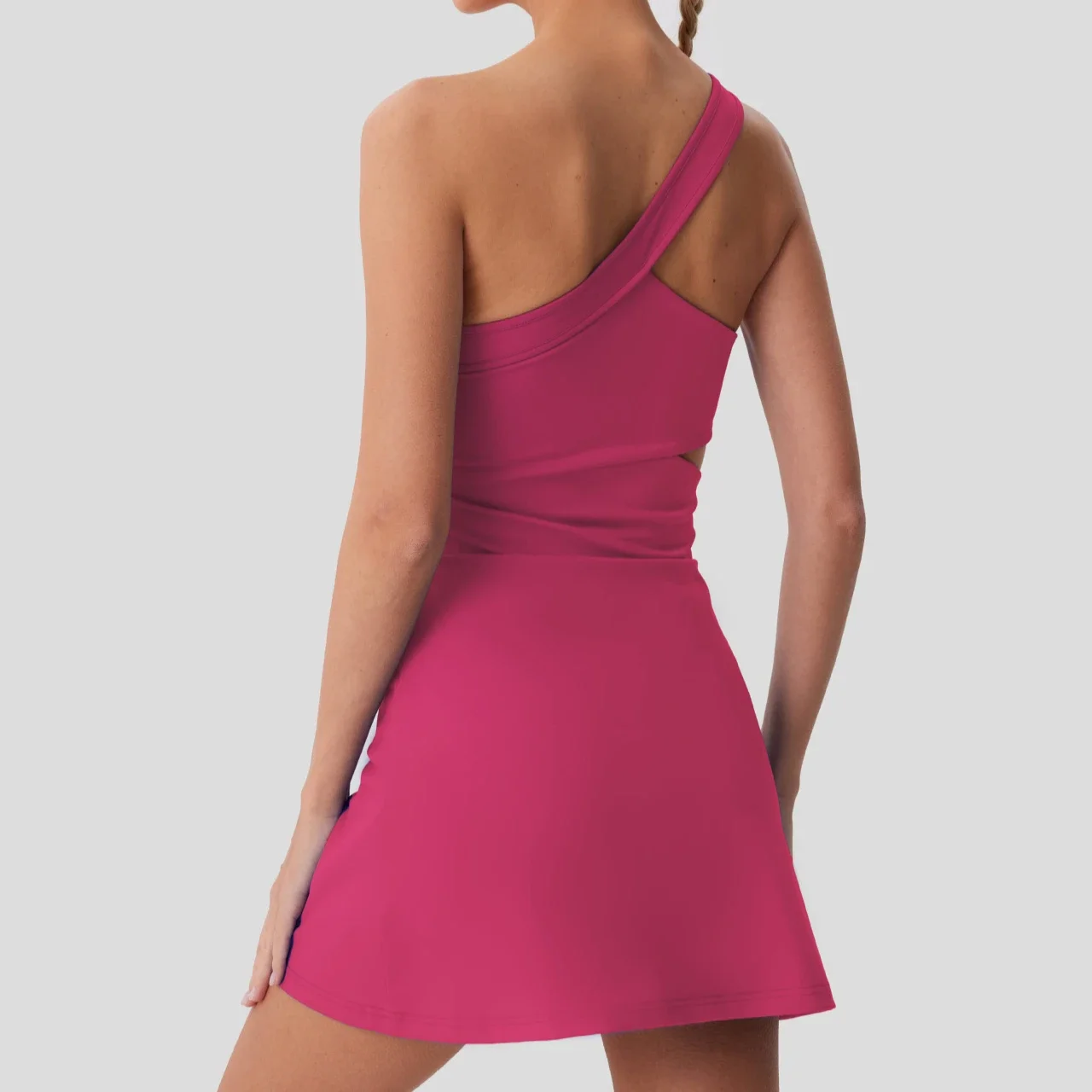 Women Tennis Dress Slim Fit Soft Sports Sets Golf Badminton Skorts Back Cross Tracksuits With Chest Pads Yoga Suits sports dress