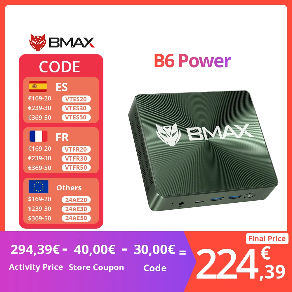 Bmax Mini Pc B6Power Intel Core I7-1060Ng 7 Windows 11 16Gb Ram 1Tb Nvme Ssd Muslimhdmi Usb Bluetooth Computer Type-C