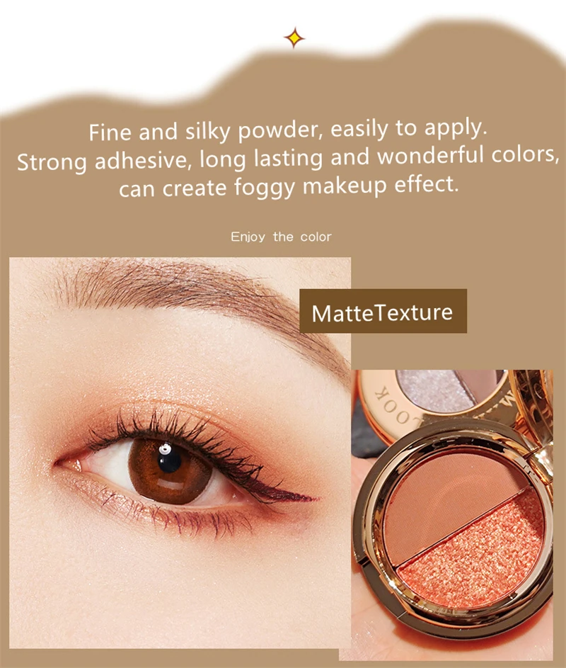 Double Color Glitter Cream Matte Eye Shadow Rose Red Waterproof Korean Makeup Pallet Make-up for Women Shiny Eye Kawaii Cosmetic