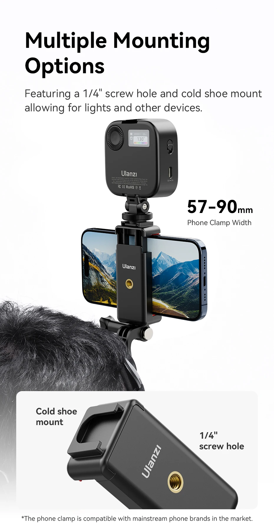 Ulanzi CM027 Head Strap Action Camera Mount Mobile Phone with 360 Rotation Mount