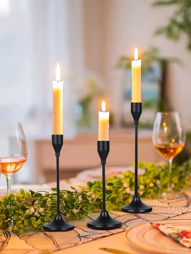 3Pcs/Set European Style Metal Candle Holders Candlestick Fashion Wedding  Table Candle Stand Exquisite Candlestick Christmas Tabl