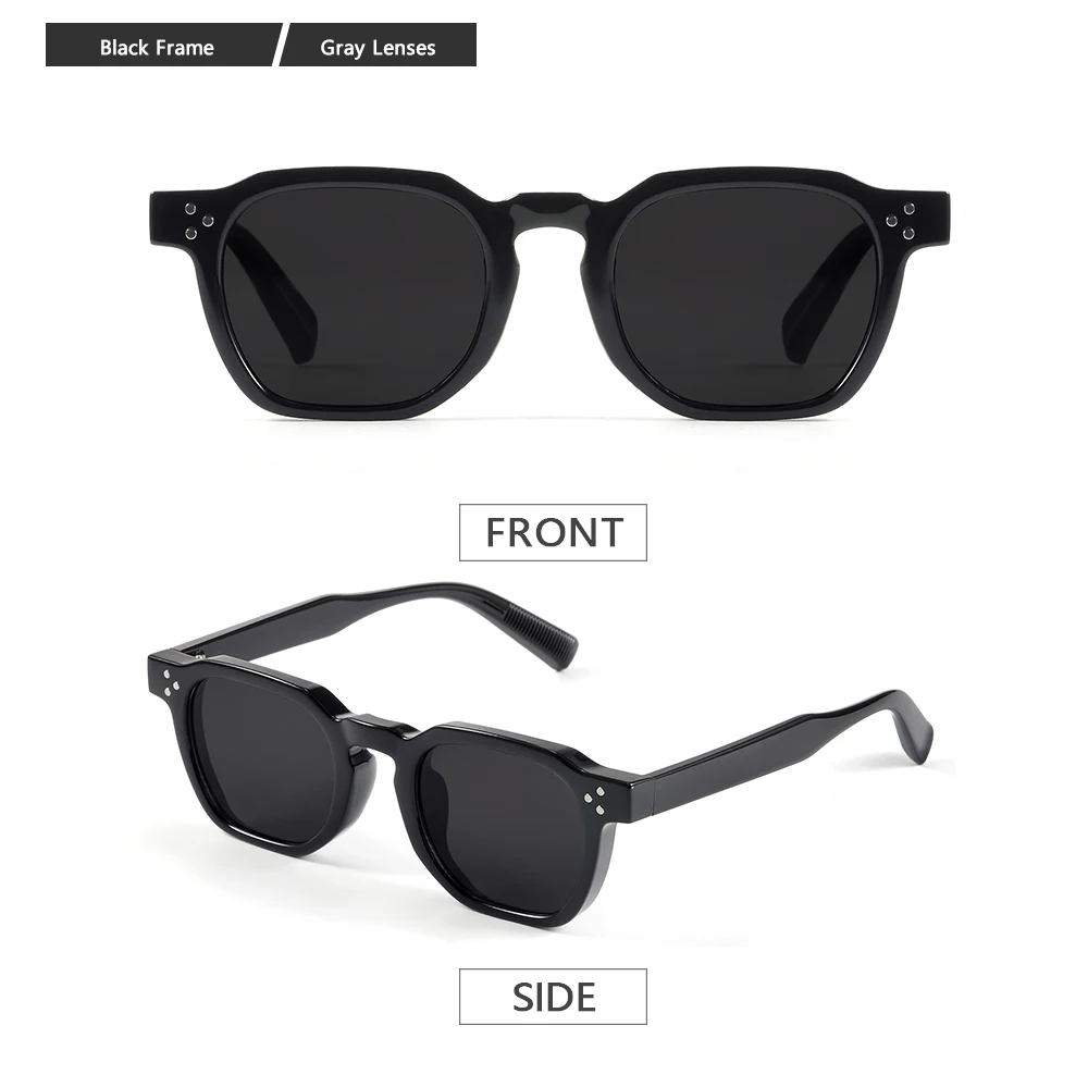 CRIXALIS Sonnenbrille mit quadratischen Nieten für Damen und Herren, Vintage-Trend, trendige Sonnenbrille, Damen, Strandfarben, männlich, weiblich, UV-Schutz – Detail 6
