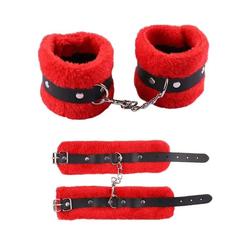 Sex Party Toys Erotic Sex Toy Sex Toys Sex Bondage Toys Sexy Blindfold PU Leather Plush Handcuff Bondage Gear