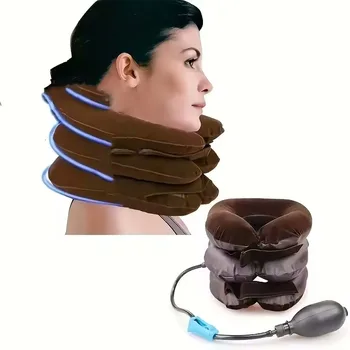 1 Piece Single Tube Semi-Plush Air Cervical Massage Relaxation Pillow, Effective Neck Relaxation, Suitable for Men and Women – M