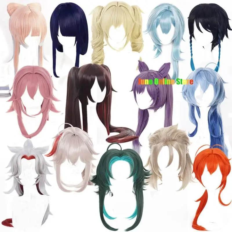 

Genshin Impact Venti Yae Miko Keqing Eula Diluc Xiao Kaeya Ganyu Baal Barbara HuTao Tartaglia Klee Zhongli Ningguang Cosplay Wig