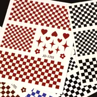1pcs French Manicure Nail Art Stickers Checker Board Nail Tips Decoration Self-Adhesive For DIY Decoration Stencil Tools 2