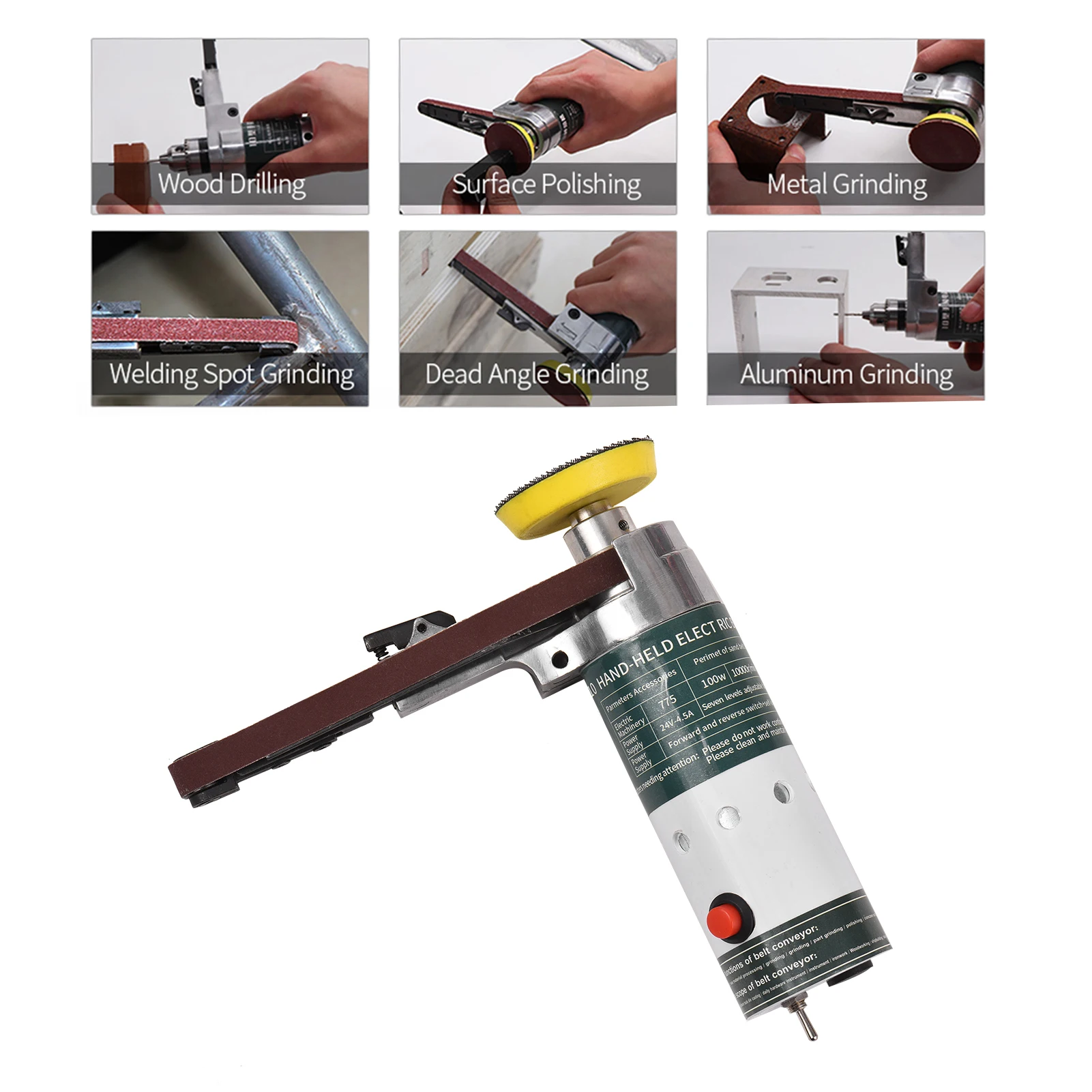 Angle Grinder Electric Belt Sander with 9pcs Sanding Belt, electric grinder,angle grinder,electric sander,belt sander