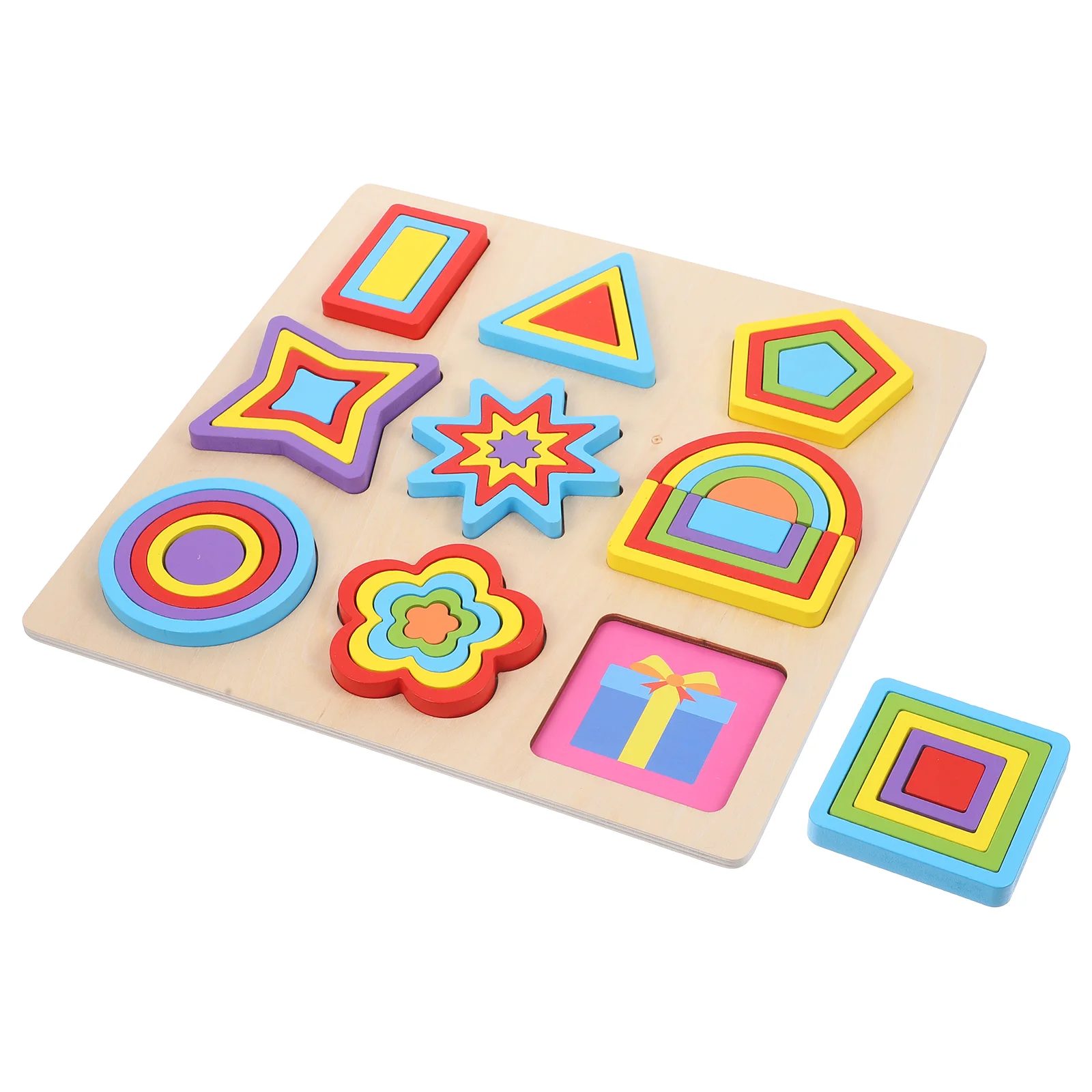 

Geometry Shape Cognitive Toys Wood Building Blocks Kids Educational Toys
