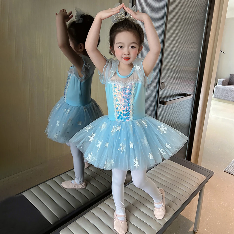 Girls Baby Princess Dress Elsa Mermaid Jasmine Snow White Cosplay Ballet Dance Tulle Tutu Dresses Kids Performance Costume