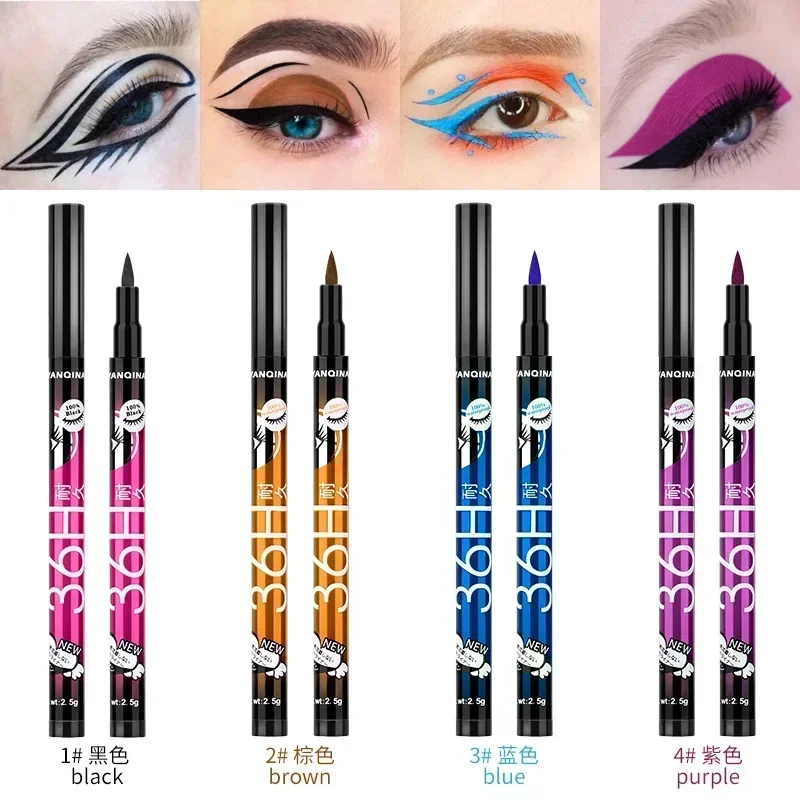 

Black Liquid Eyeliner Waterproof Eyeliner Pencil 36H Long-Lasting Liquid Eye Liner Pen Quick-Dry No Blooming Cosmetics Tool