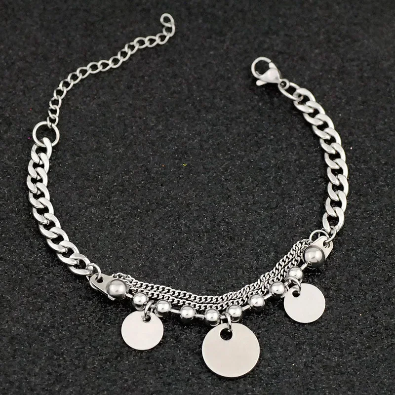 Bracelet Jewelry Bohe Punk Stainless Steel Multilayer Chain For Women Fashion Charm Star Heart Tassel Pendant