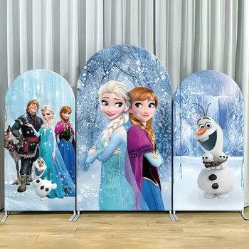 TB Disney Frozen Anna ed Elsa Principessa Arco Sfondo Copertura per Ragazza Festa di Compleanno Decor Foto Sfondo Muro Baby Shower Puntelli 1