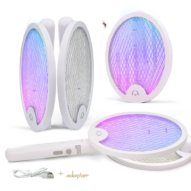 Újratölthető Elektromos Légy Swatter Eu/Usa/Uk/Au Plug 1200Mah Bug Zapper Home Garden Rovar Gyilkos Ütő Legyek Lepkék Ellen