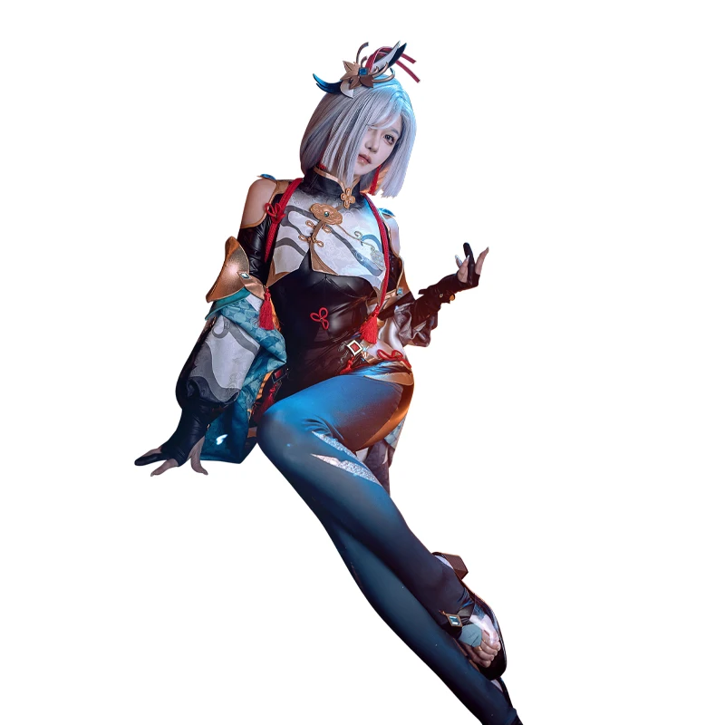 Shenhe ڽ ǻ  Genshin Impact Cosplay Liyue Cryo Shen ״  ĳ  ҷ ǻ