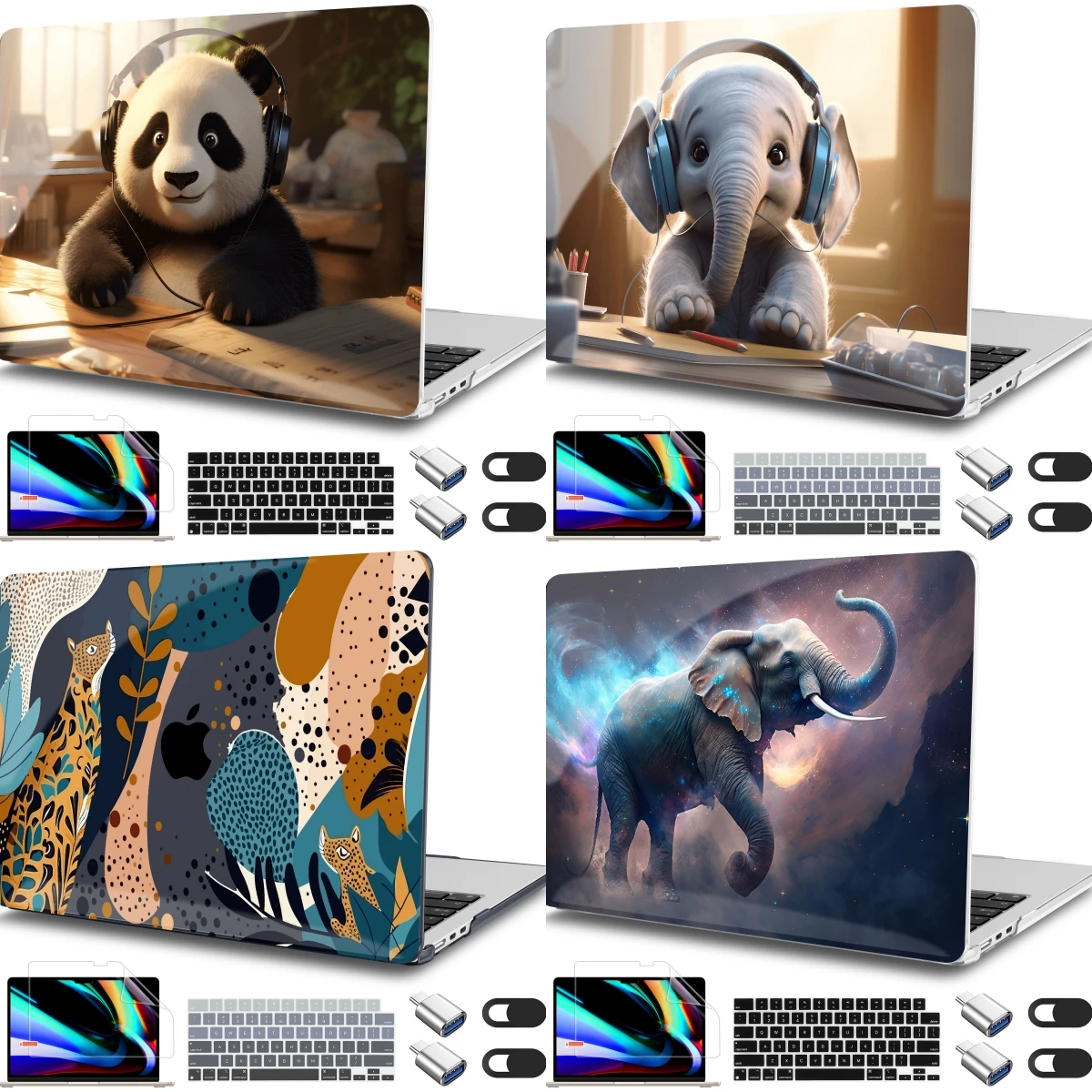 Capa de Impressão Rígida Smart Panda para Macbook Capa para Macbook 2023 m3 Pro 14 16 A2991 A2992 A2918 m2 Air 13 Polegadas 15 Polegadas A2941 A2681 m1 A2337 A2179