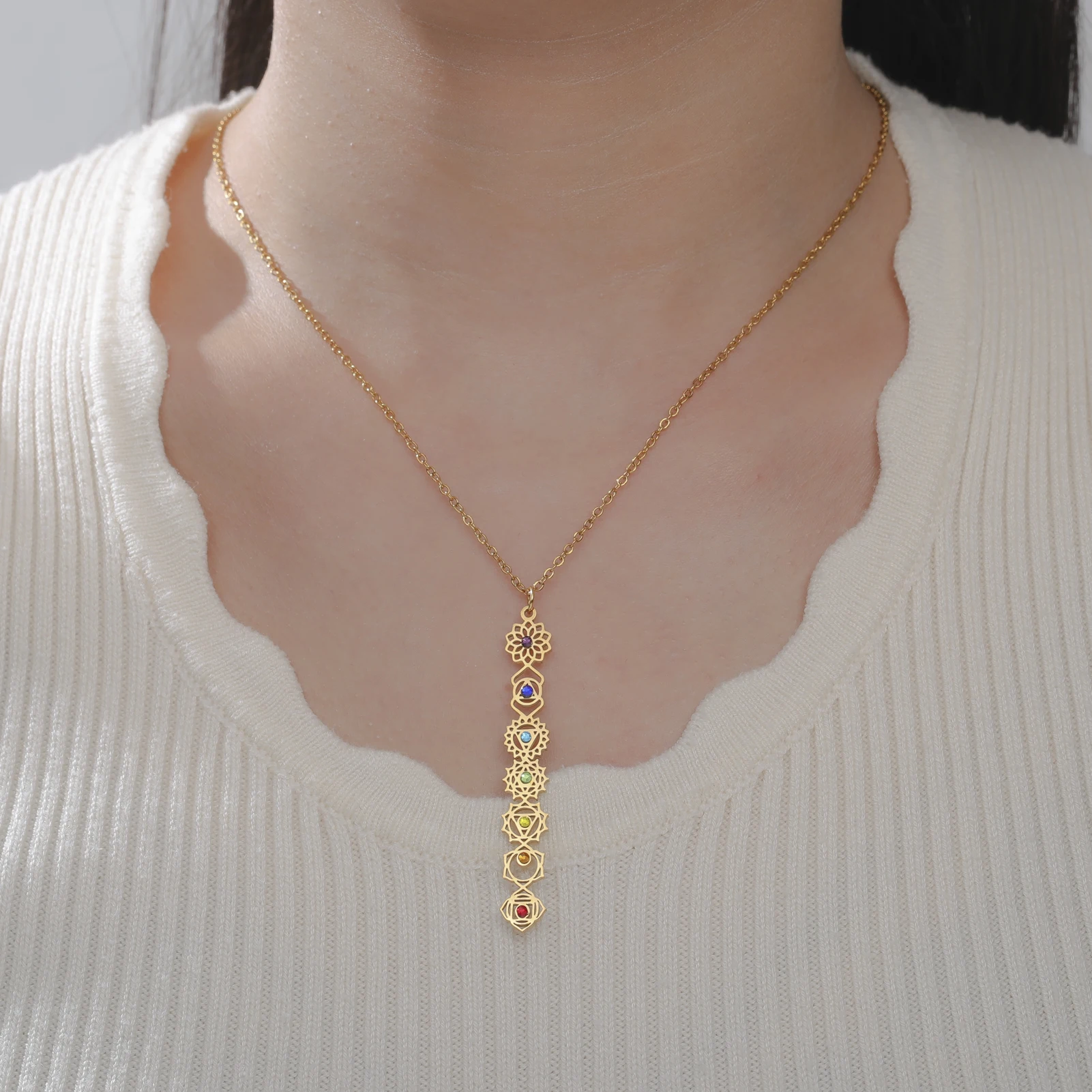 7 Chakra Yoga Pendant Necklace 6