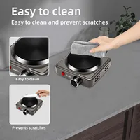 Mini Electric Hotplate 500W Adjustable thermostatic heating plate Travel Hotplate Suitable for caravans Camping Picnics 2